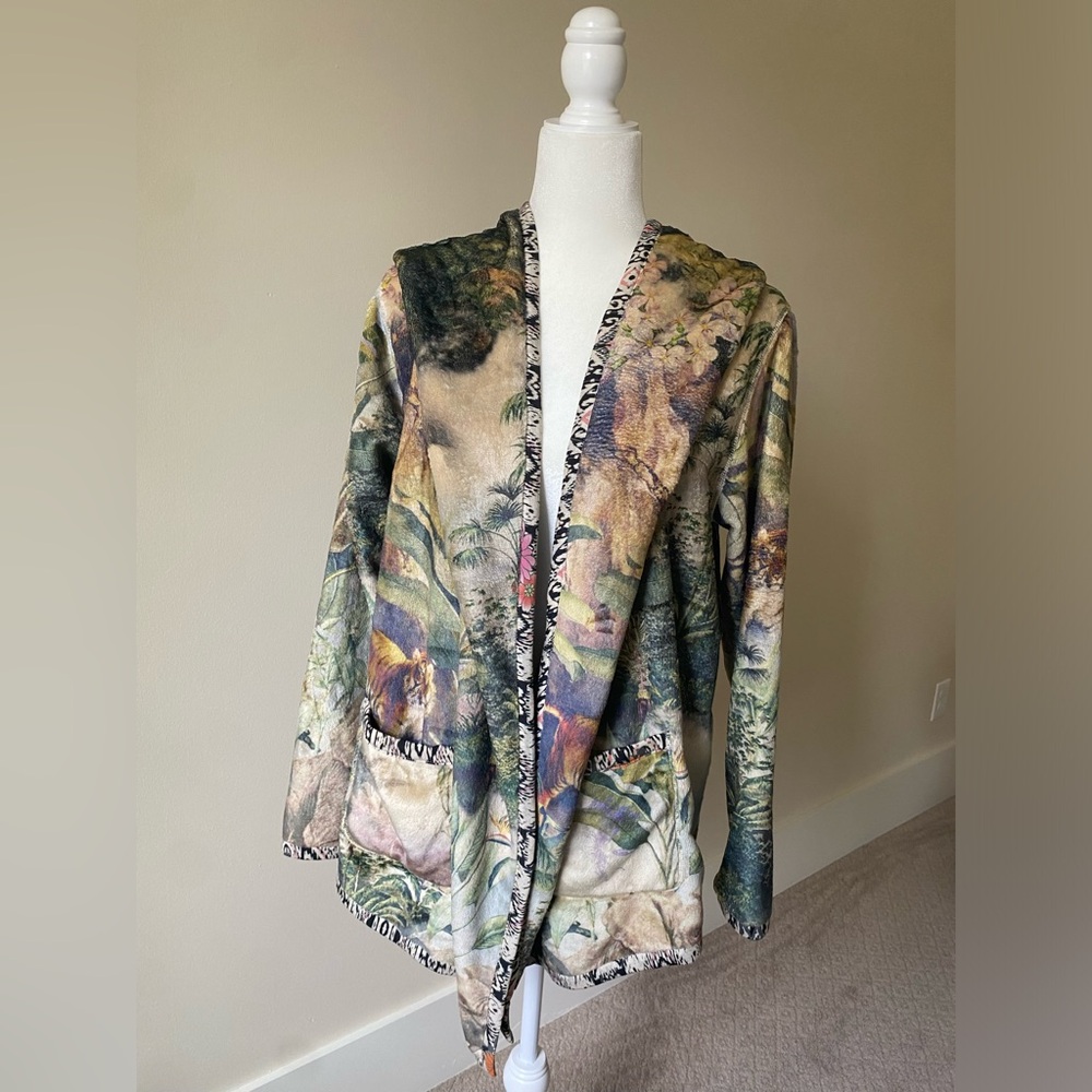 JOHNNY WAS, Specialty Designer, Biya — Reversible Joan Sherpa Jacket with tigers
